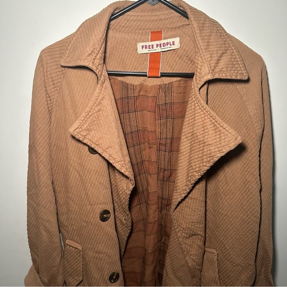 Free People Remi Brown Dolman Sleeve Oversized Utility Barn Coat Shirt Jacket XS - Picture 8 of 16